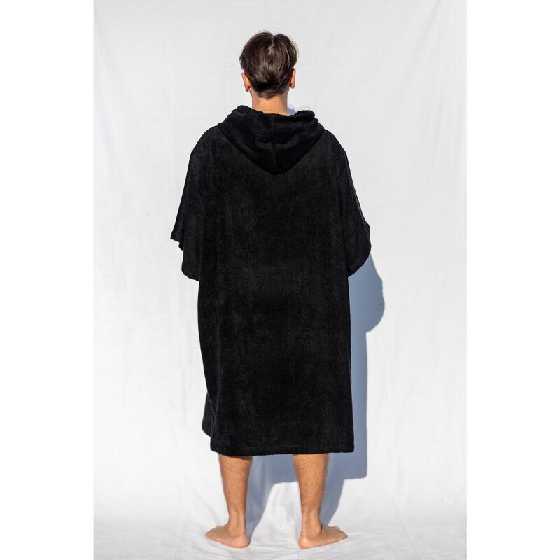 Poncho Surf | Zwart | Met mouwen | One size