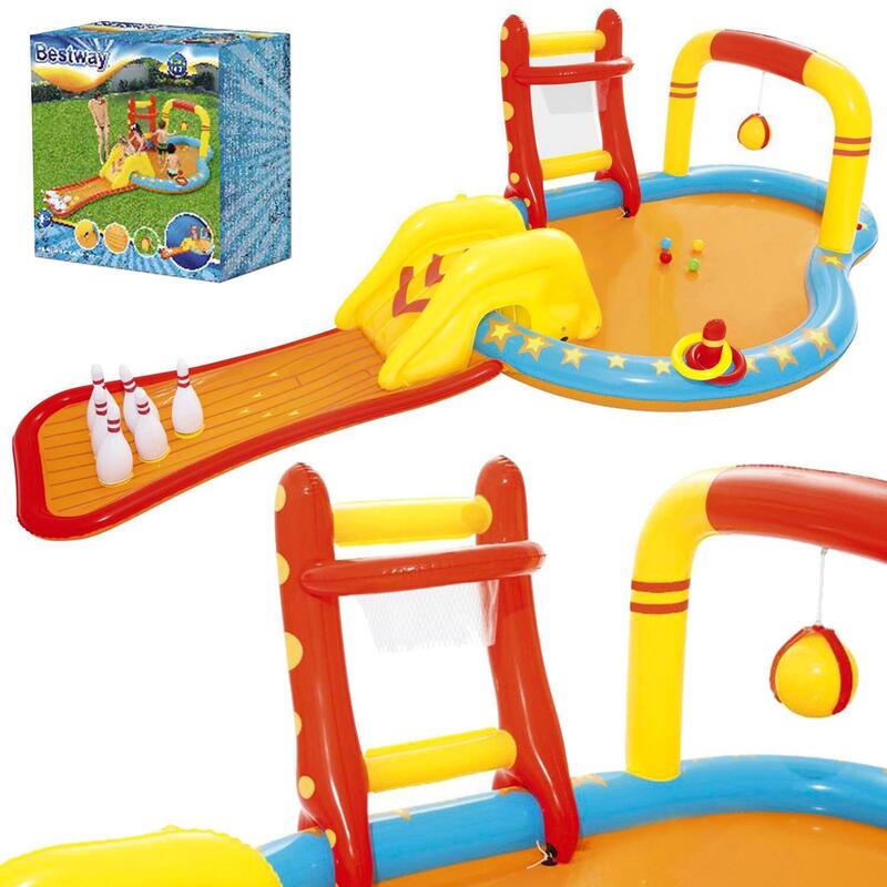 Piscina Hinchable Autoportante Infantil Bestway 435x213x117 cm Tobogán, 6 Bolos,