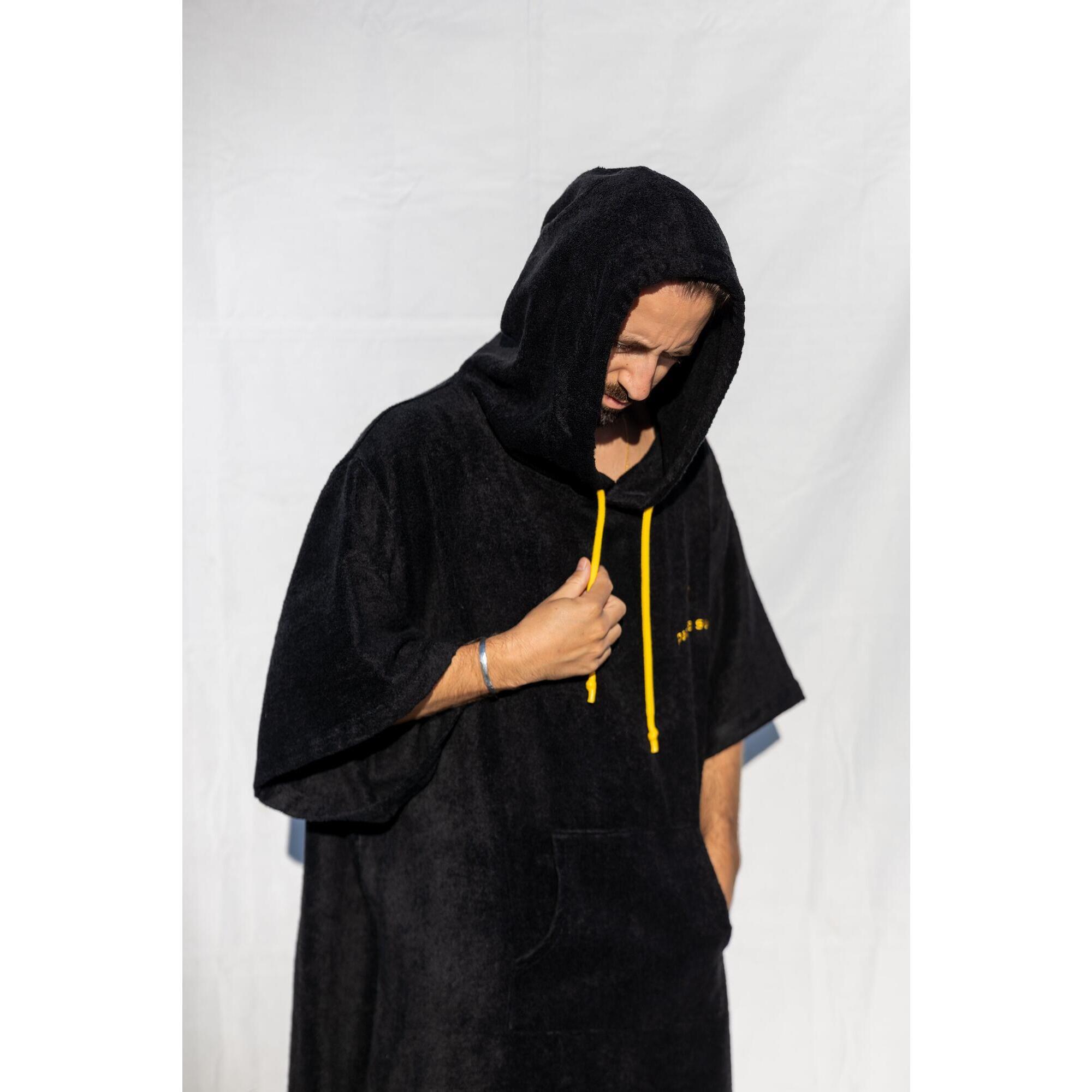 Poncho Surf |100% Tencel | Black | With sleeves