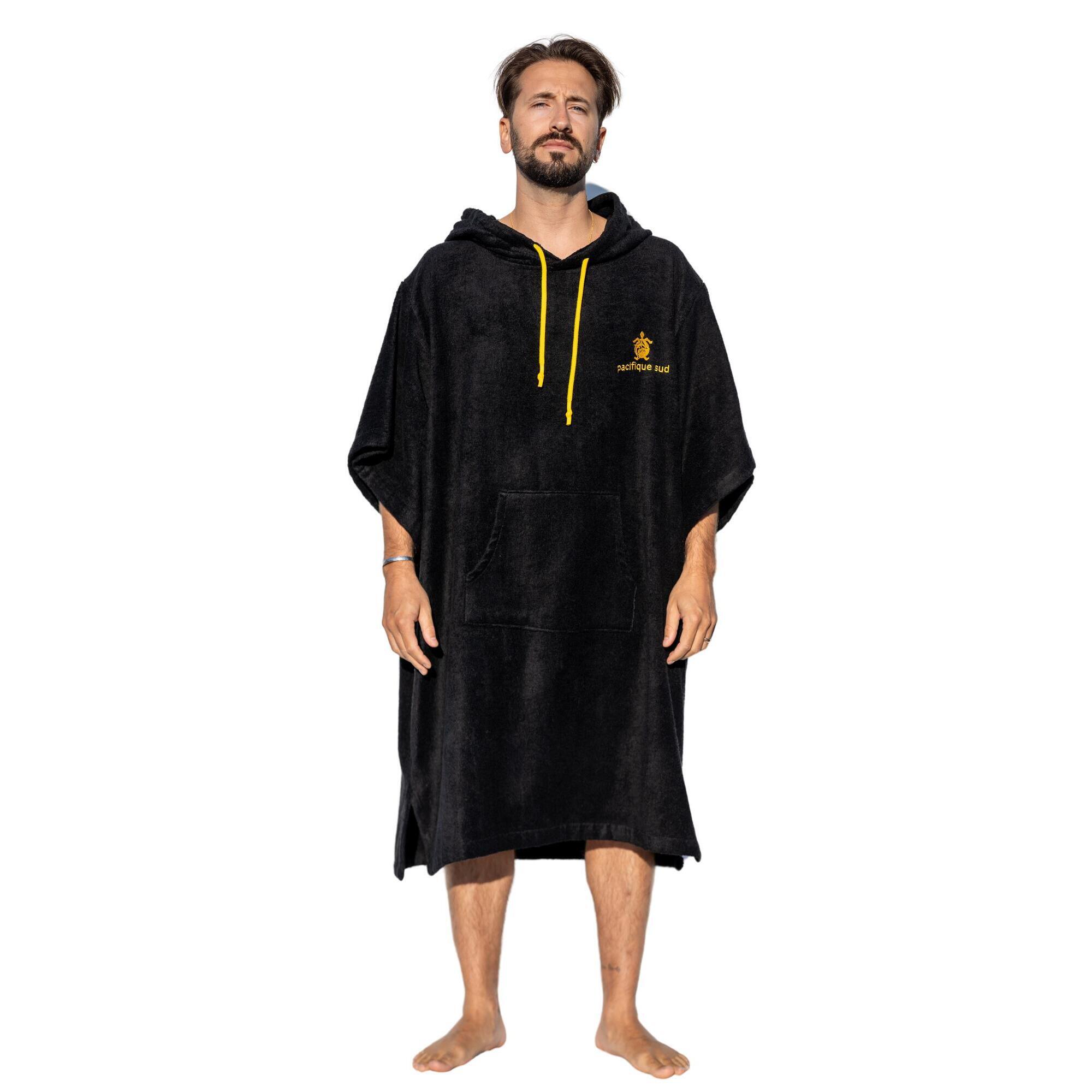 Poncho Surf |100% Tencel | Nero | Con maniche