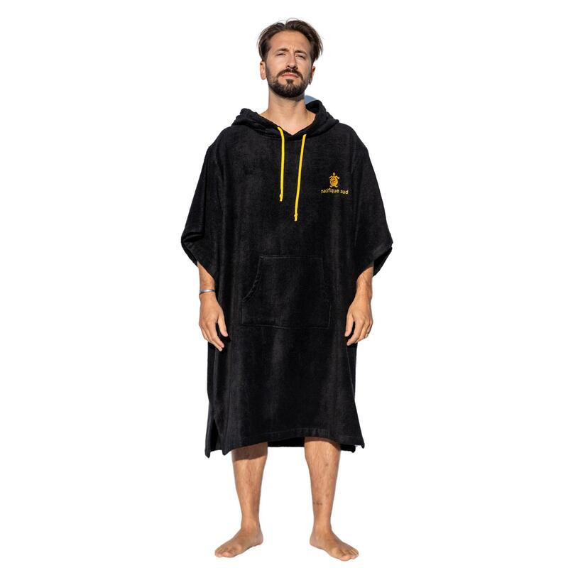 Poncho Surf | Noir | Avec manches | Taille unique