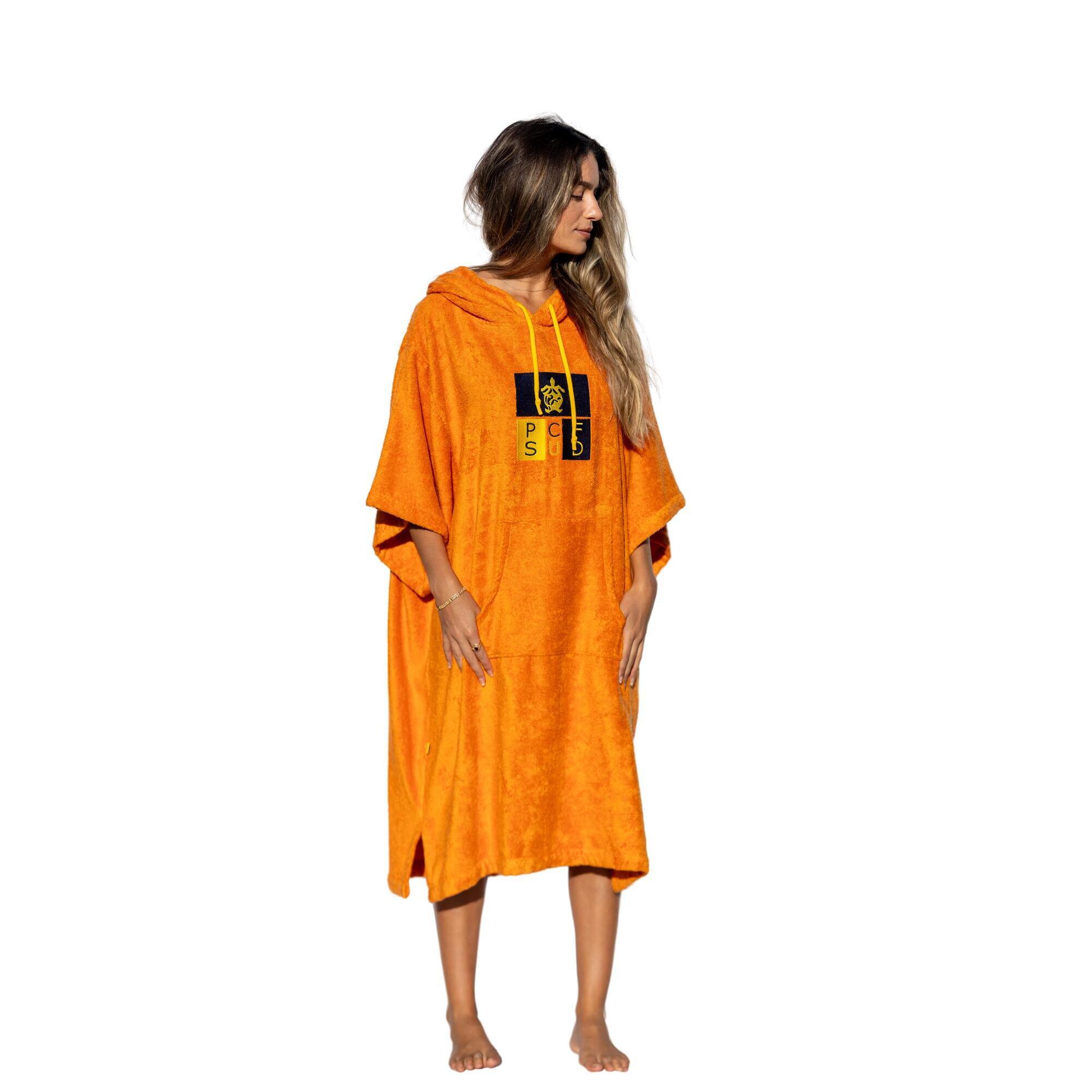 Poncho Surf | Arancione | 100% Tencel | Con maniche