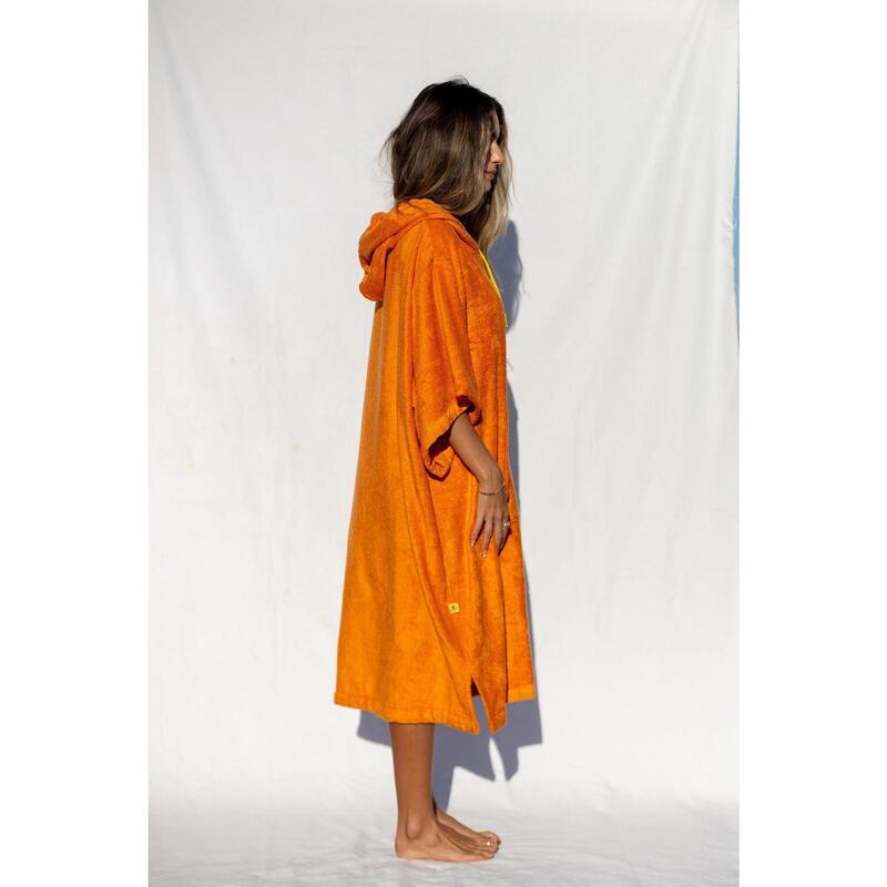 Poncho Surf | Orange | Avec manches | Taille unique