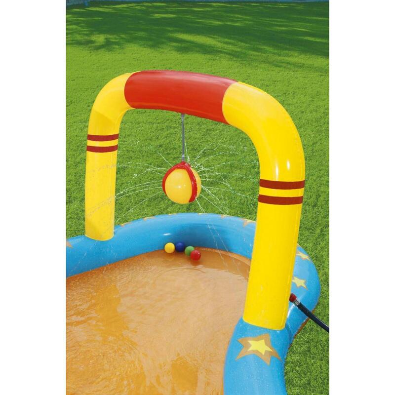 Piscina Hinchable Bestway 435x213x117 cm Tobogán, Juego de Bolos, Aros y Bolas