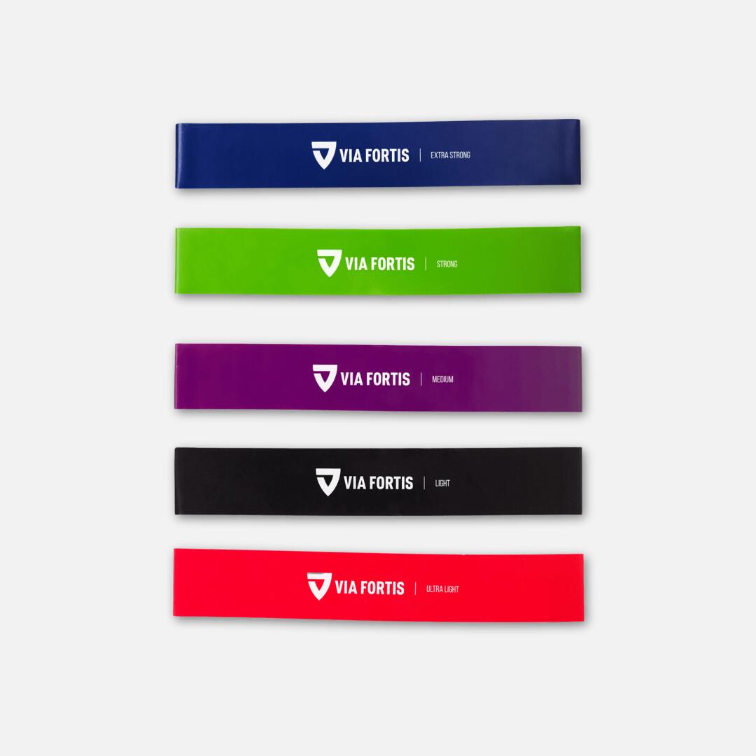 VIA FORTIS VIA FORTIS Weerstandsband Set van 5 + tas & oefeninstructies