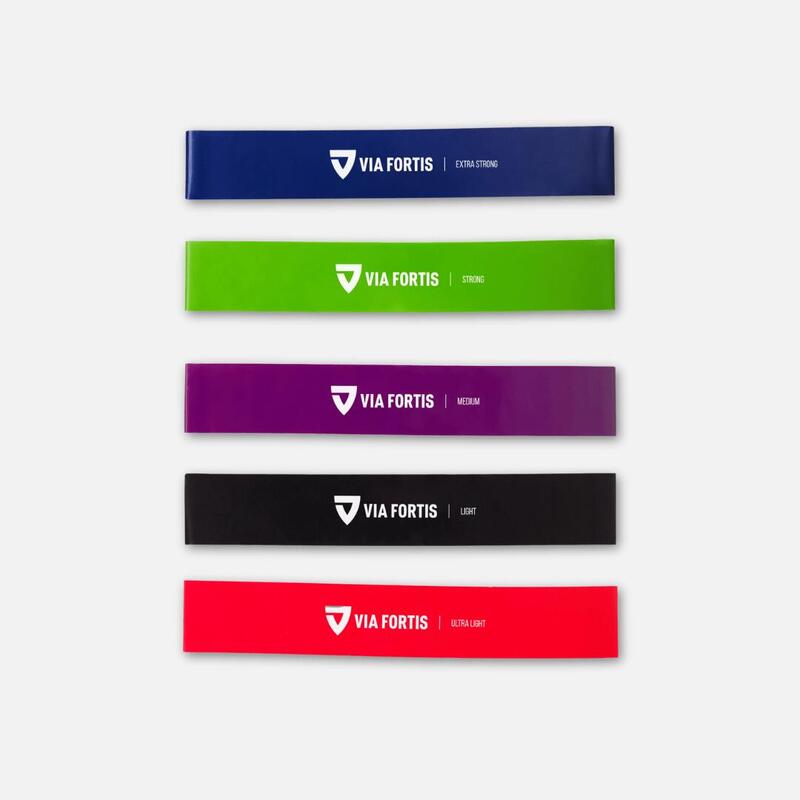 VIA FORTIS Loop Band conjunto de 5 peças + bolsa e instruções de exercícios