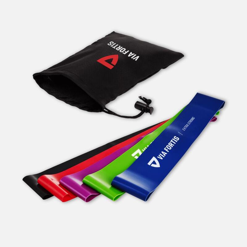 VIA FORTIS Loop Band conjunto de 5 peças + bolsa e instruções de exercícios