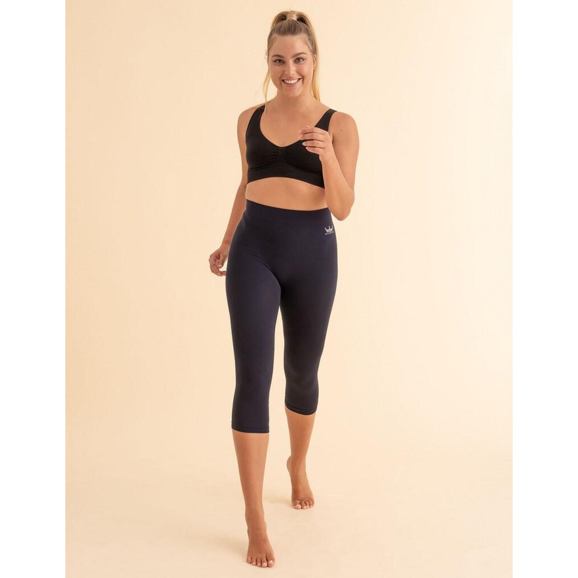 Anaissa - Legging Femme Fitness Sans Coutures Fibre Emana Taille Haute Lena - Legging 7/8 - Noir - 42 M/l - Decathlon