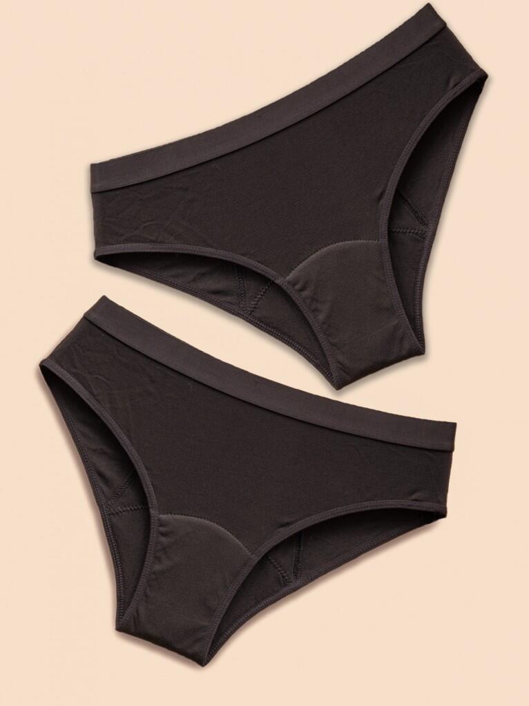 Set di 2 mutandine mestruali per flussi abbondanti in cotone di bambù 2/8