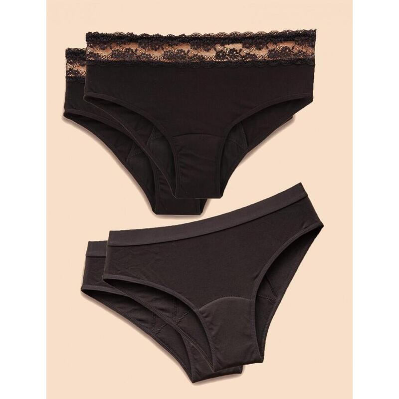 Pack de 4 Bragas menstruales de algodón flujo abundante Cloe