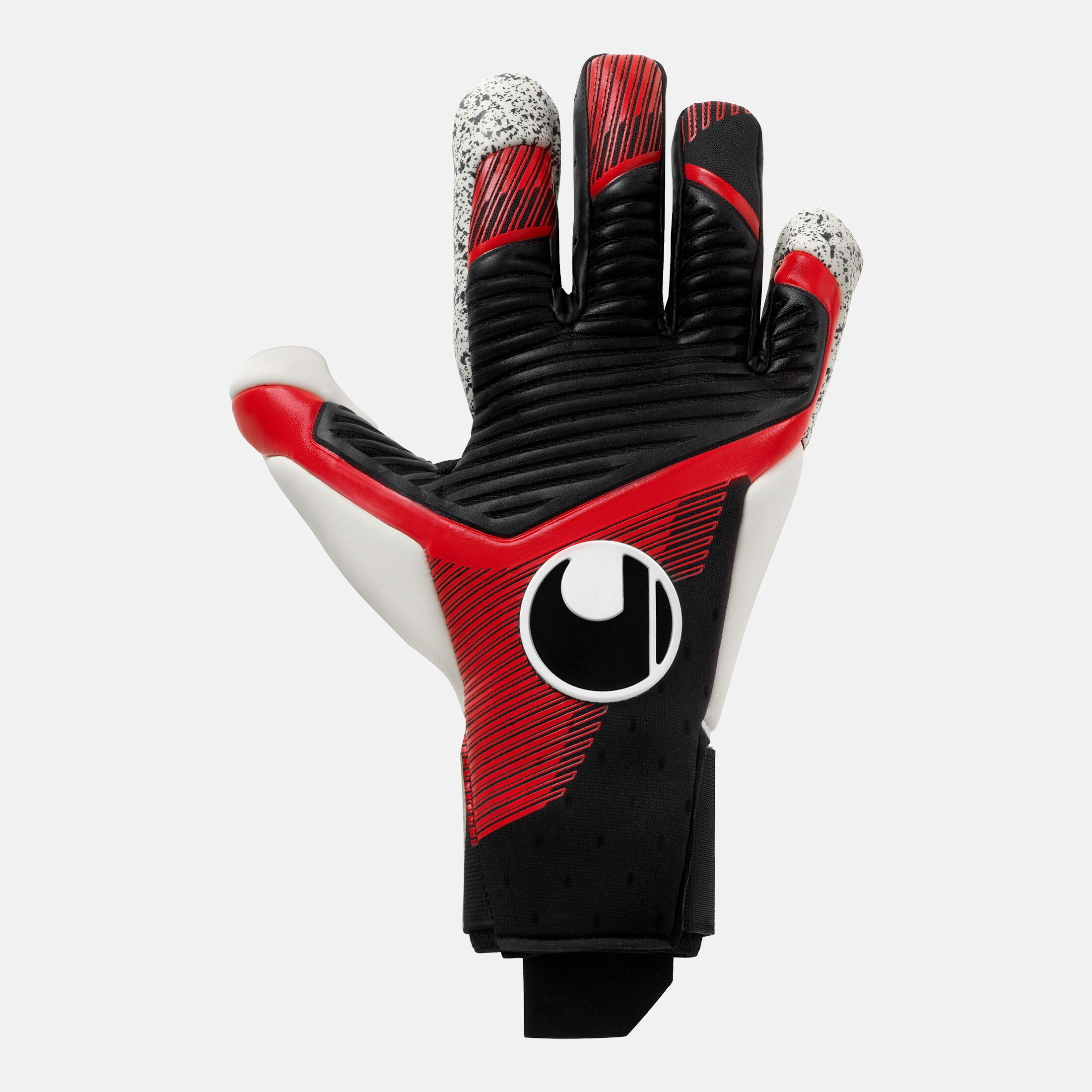 Uhlsport Powerline HYPERFLEX HN Junior Goalkeeper Gloves Size 6.5 Black/Red/Wht 1/4