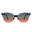 FLOAT O005 Adult Unisex Folding Sunglasses - Brush Silver / Blue Gradient Orange