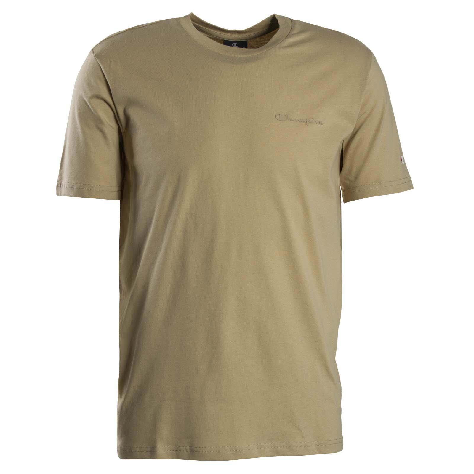 Camiseta de Manga Corta Hombre Champion Crewneck Beige 2/5
