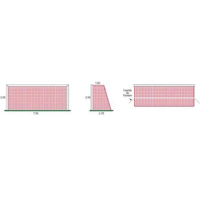 1 Paar Erwachsenetornetze für Prof – 4mm Maschenweite 120mm, Farbe: Rot/Weiss