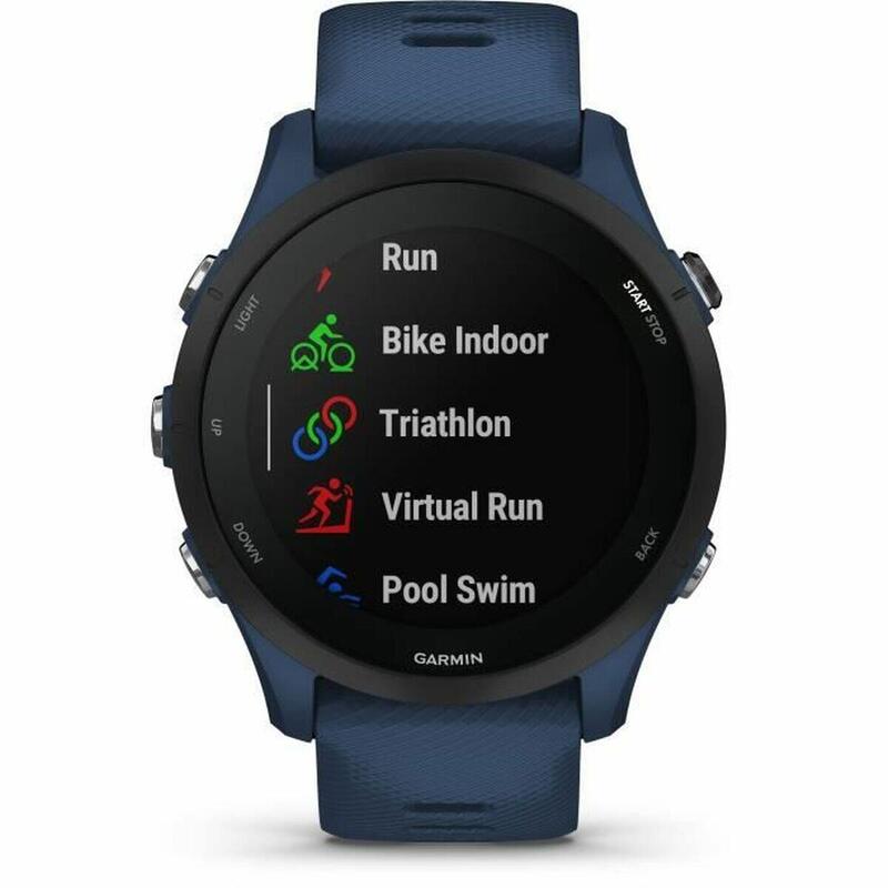 Reloj correr adulto monitor frecuencia cardíaca Garmin Forerunner 255, azul