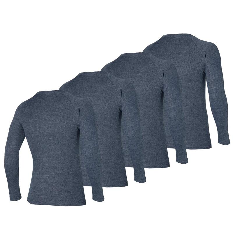 Heatkeeper - Thermoshirt heren - Antraciet - XL - 4-Stuks - Thermokleding heren