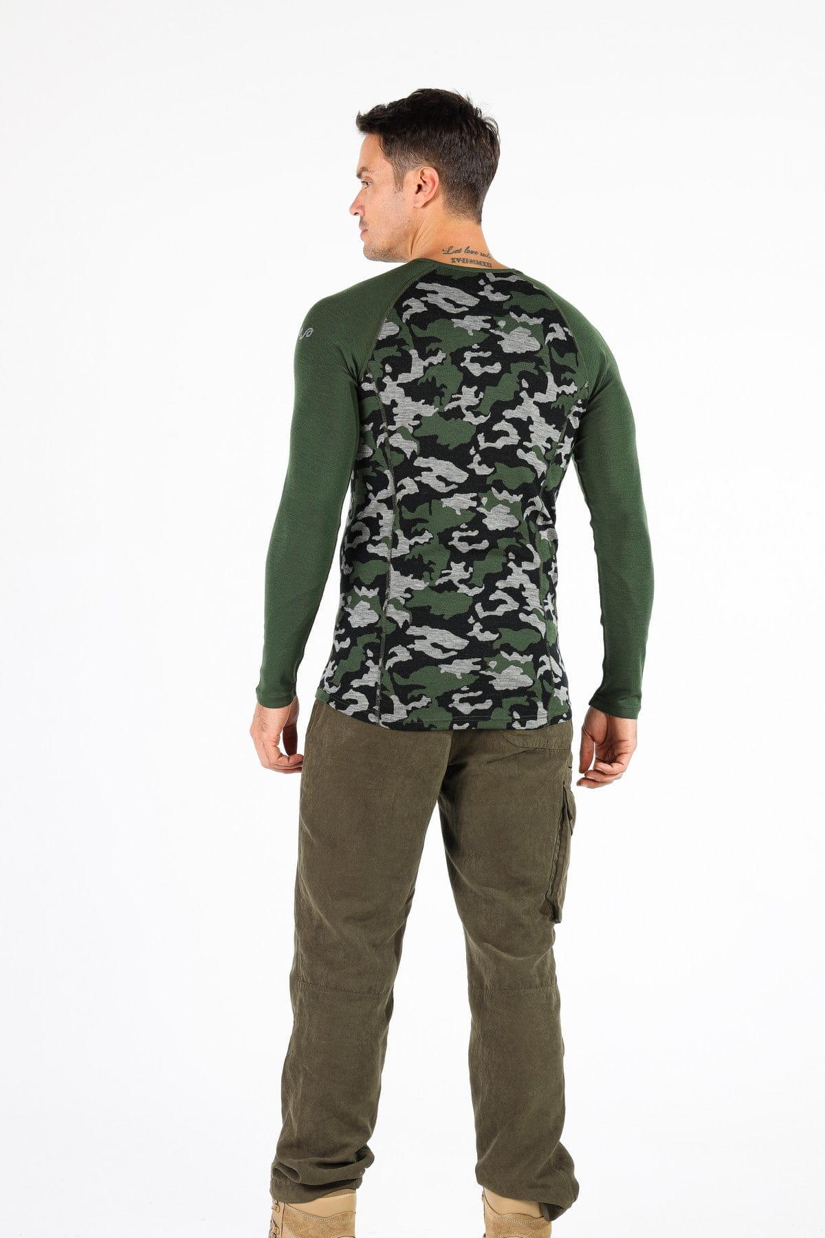 Asker - Bluza z długim rękawem z wełny Merino XL, Zielony 4/4