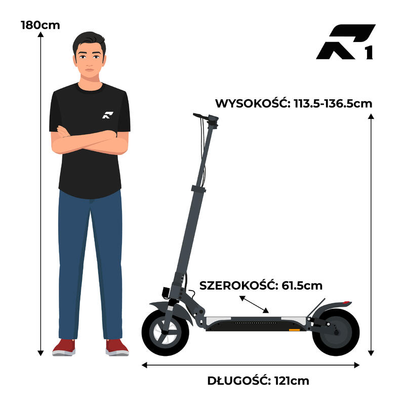 Elektromos roller Ruptor R1, 500W, 20Ah 48V