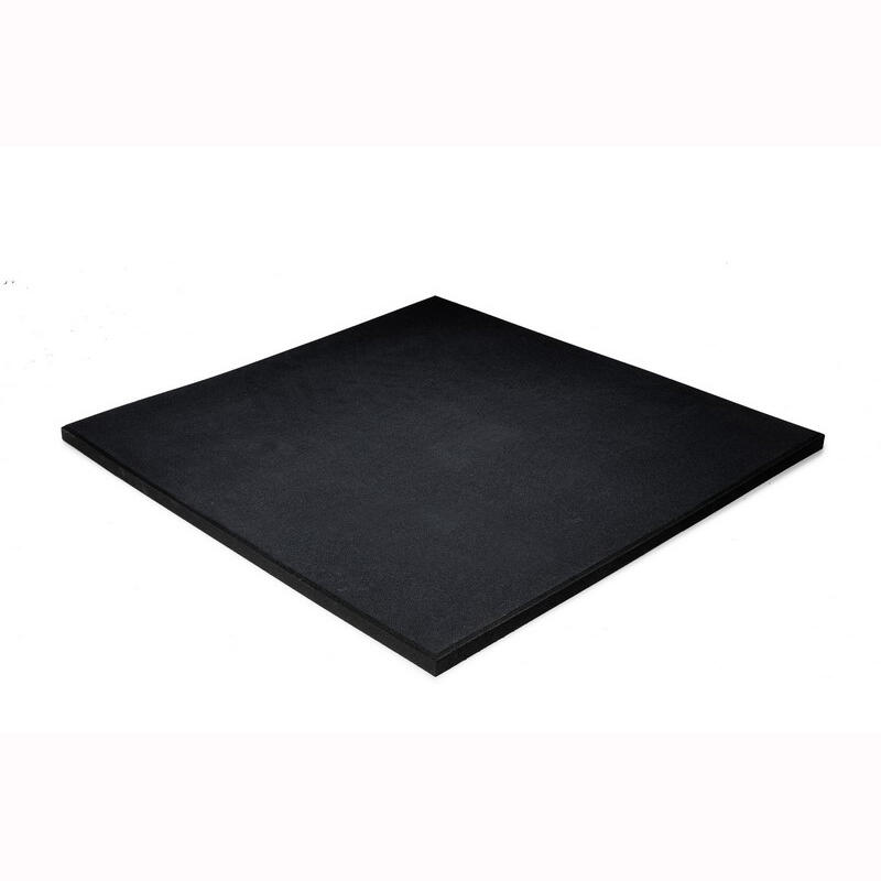 Suelo de gimnasio. Loseta de caucho.  1 x 1 x 10mm (Negro)