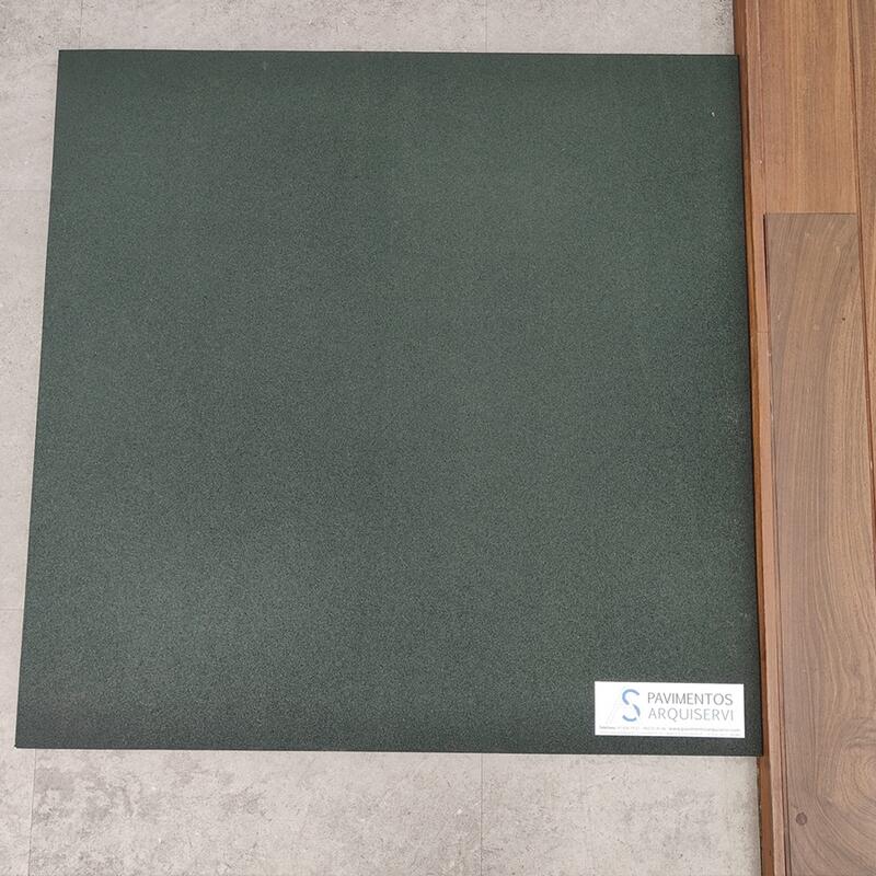 Piso do ginásio. Telha de borracha (C1) Pacote 2. 1x1x15mm (Verde)
