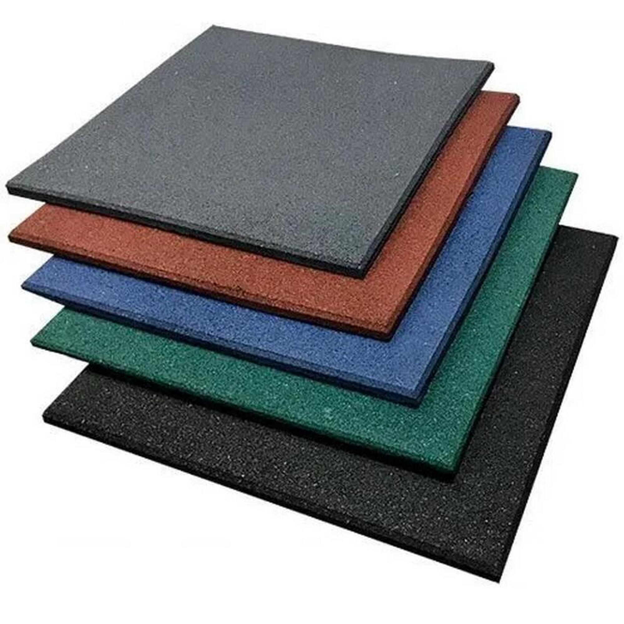 Suelo de gimnasio. Loseta de caucho. 50x50cm. 20mm (Negro). Pack 32