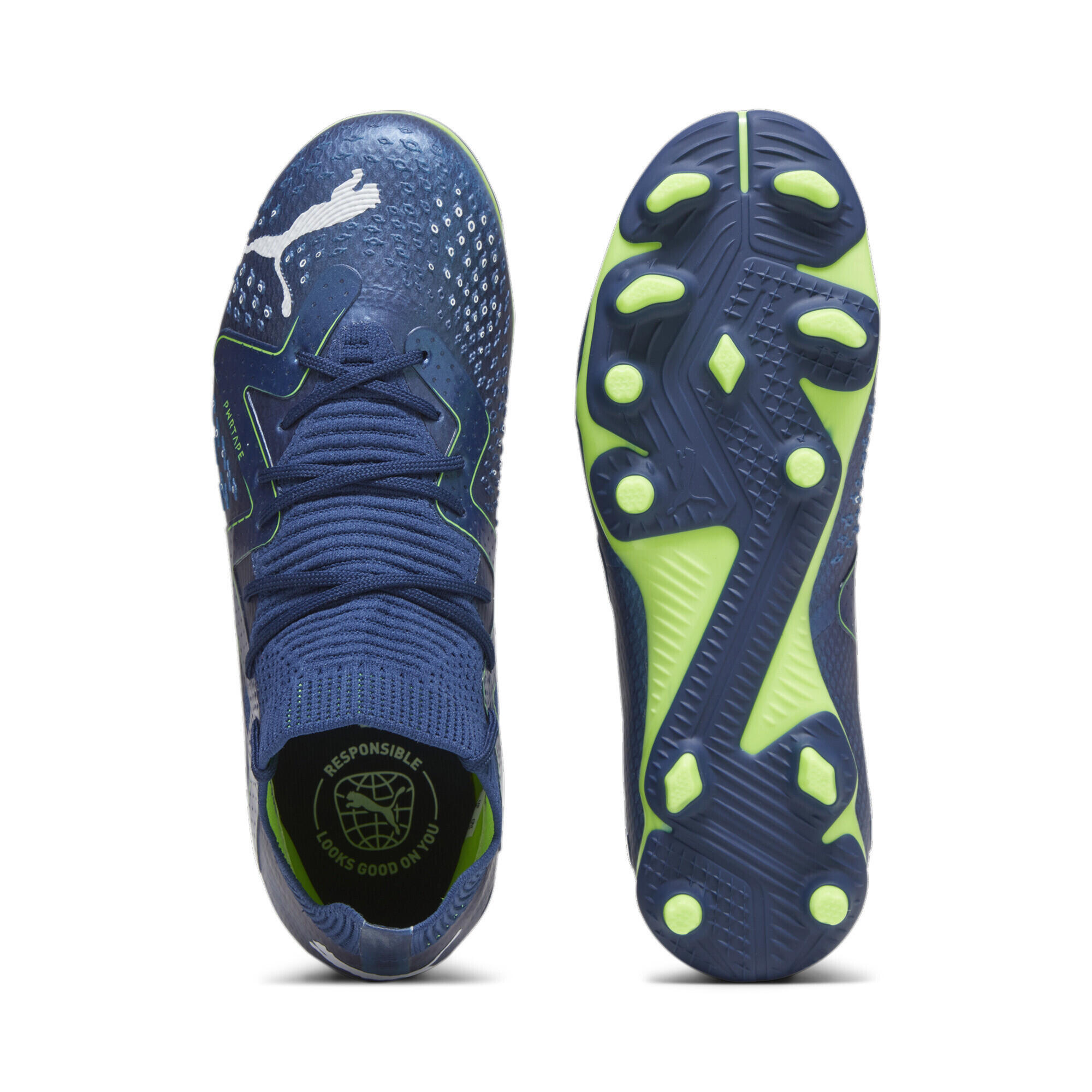 Scarpe da calcio FUTURE PRO FG/AG da ragazzi PUMA Persian Blue White Pro Green 4/6