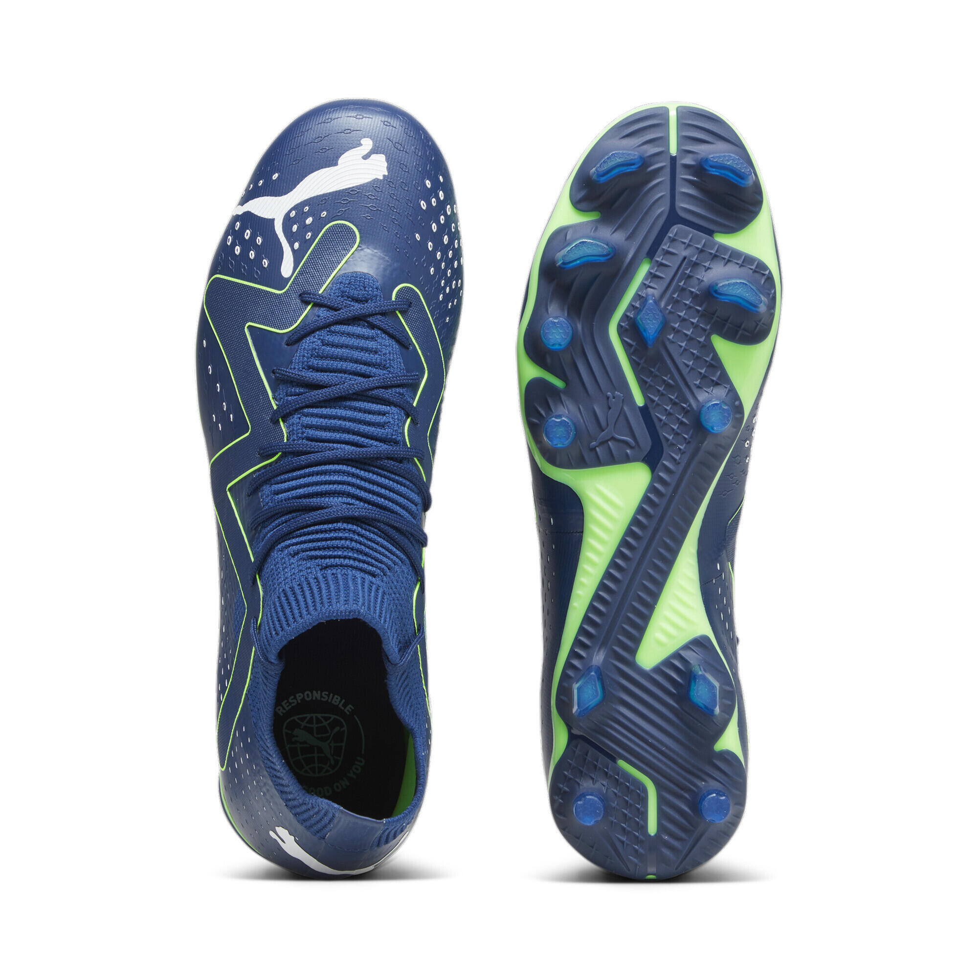 Chaussures de football FUTURE MATCH FG/AG PUMA Persian Blue White Pro Green 6/7