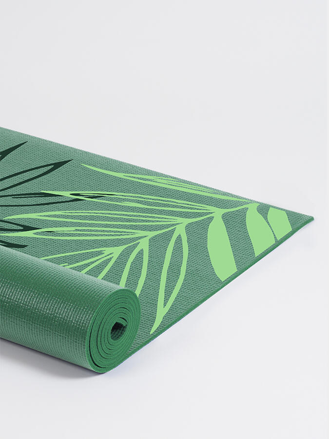 The Yoga Studio Designed Mats 6mm - Sage Green Mat Paradise Palm 3/4