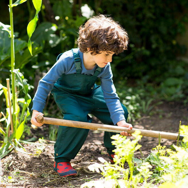 Kids Green Waterproof Dungarees Recycled 2/4