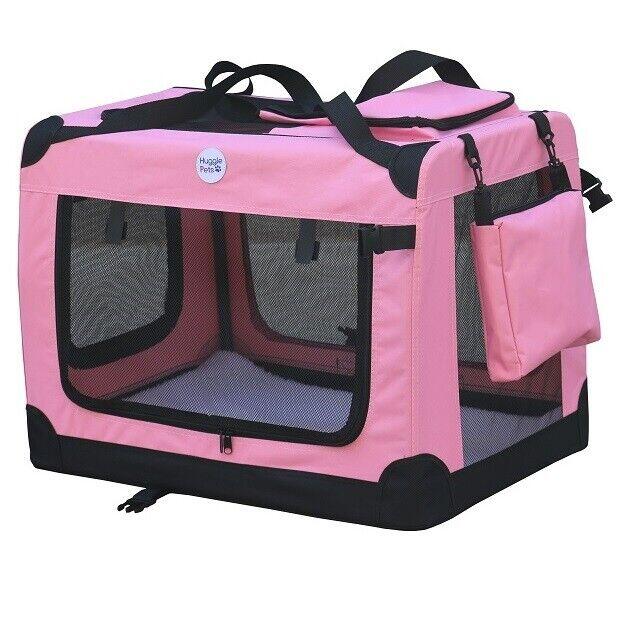 Hugglepets Fabric Crate - Small Pink 2/3