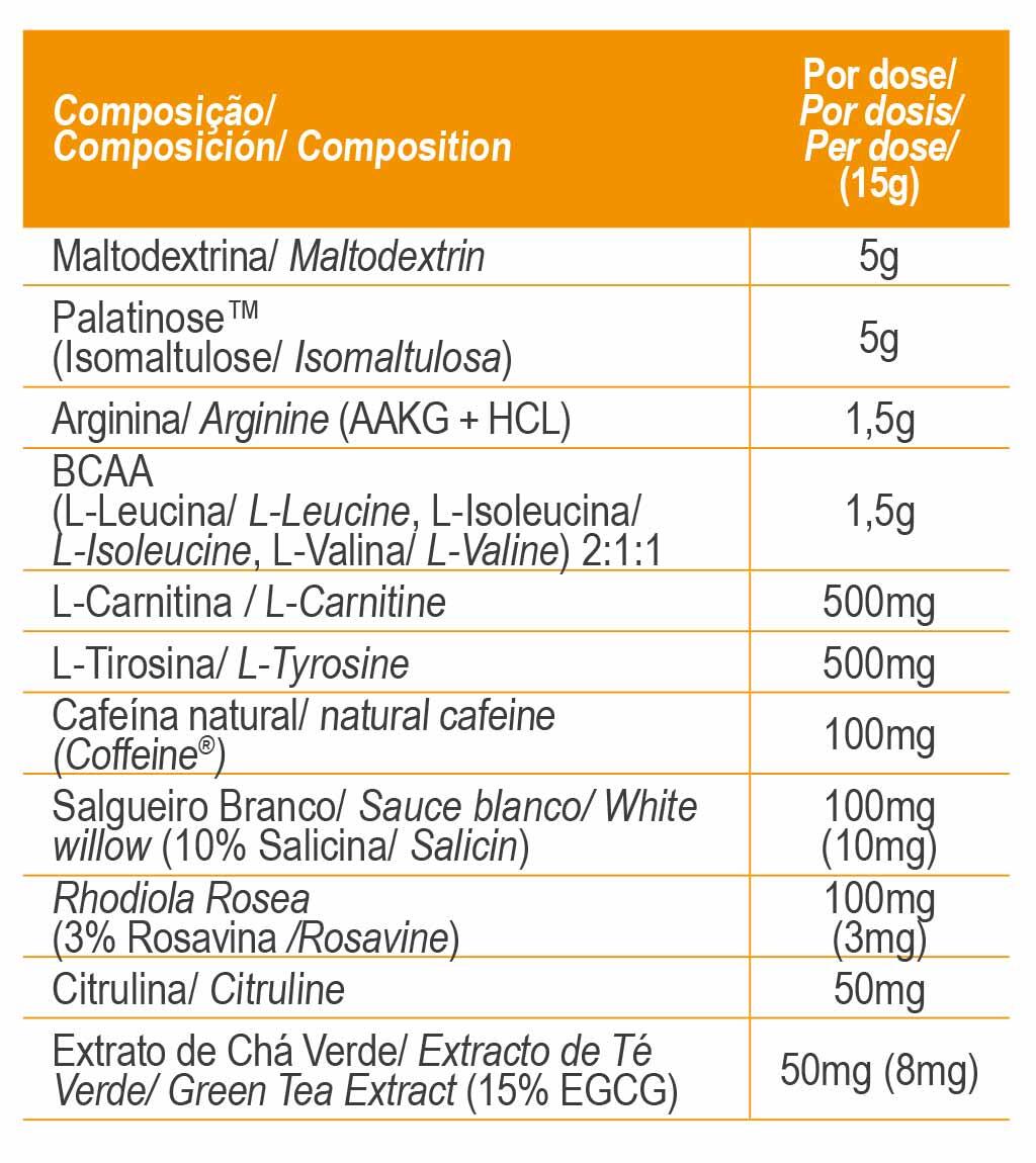 SUPLEMENTO PRÉ-TREINO PRE-WORKOUT ENDURANCE LARANJA - 300 G 2/3