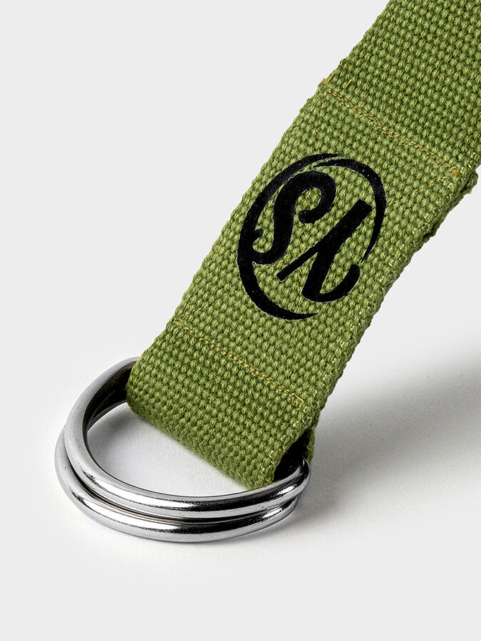 Yoga Studio Metal D-Ring Buckle Yoga Belt Strap 2.5m - Green 2/5