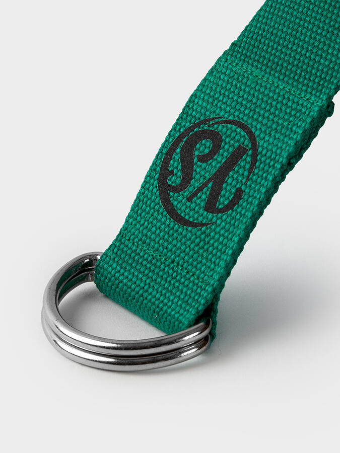 Yoga Studio Metal D-Ring Buckle Yoga Belt Strap 2.5m - Jade Green 2/5