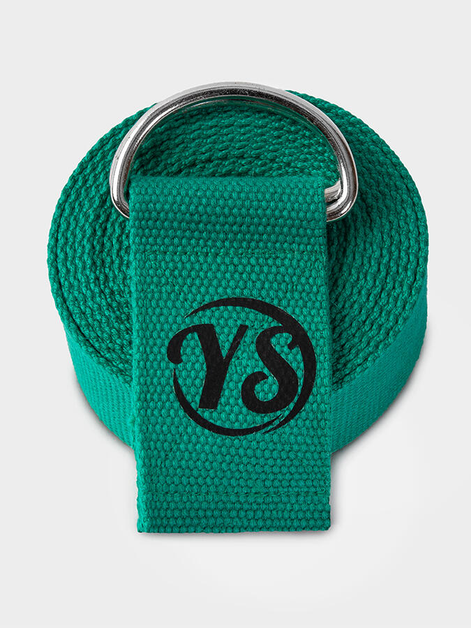 YOGA STUDIO Yoga Studio Metal D-Ring Buckle Yoga Belt Strap 2.5m - Jade Green