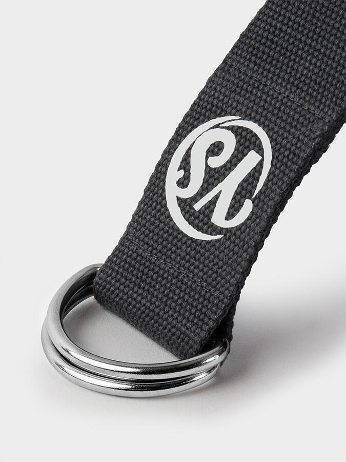 Yoga Studio Metal D-Ring Buckle Yoga Belt Strap 2.5m - Graphite Grey 2/5