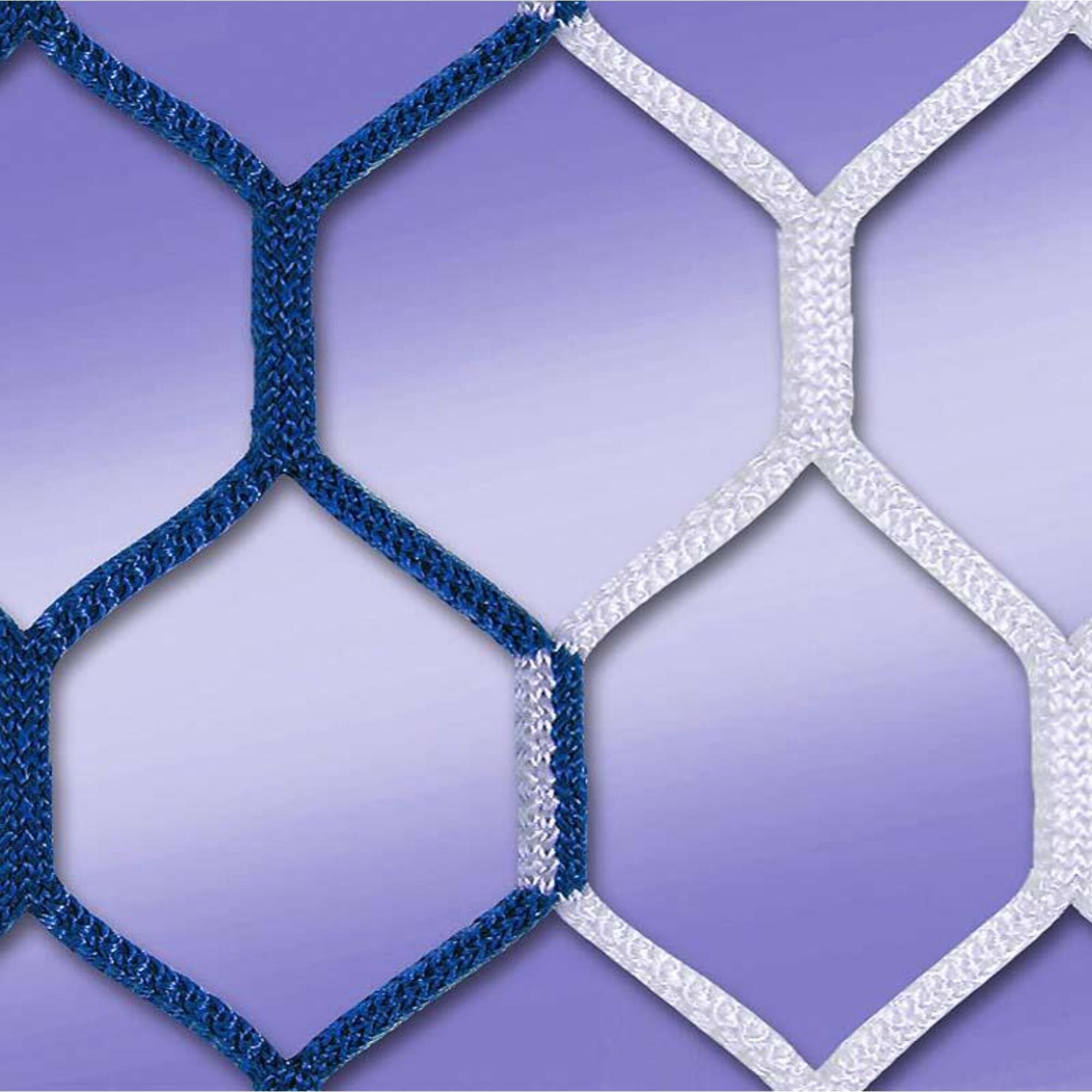 1 Paar Erwachsenetornetze für Prof. – 4mm Maschenweite 120mm, Farbe: Blau/Gelb