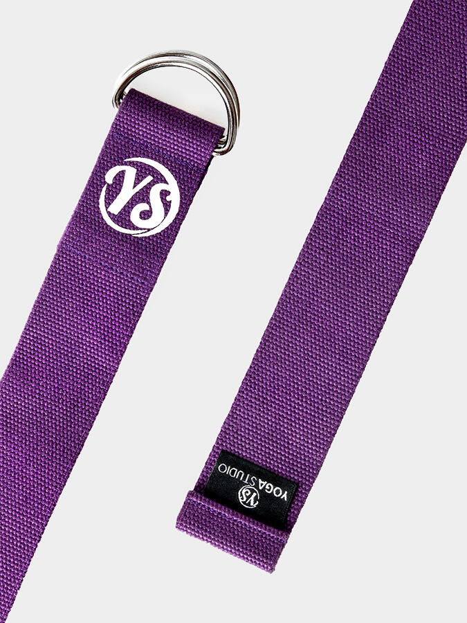Yoga Studio Metal D-Ring Buckle Yoga Belt Strap 2.5m - Purple 4/5