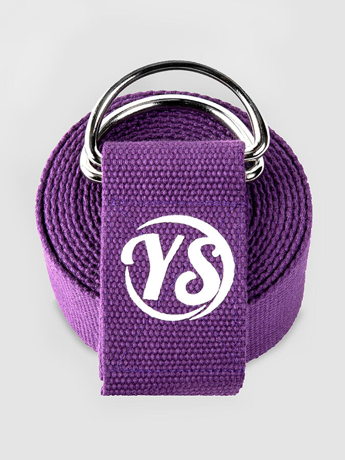 Yoga Studio Metal D-Ring Buckle Yoga Belt Strap 2.5m - Purple 1/5