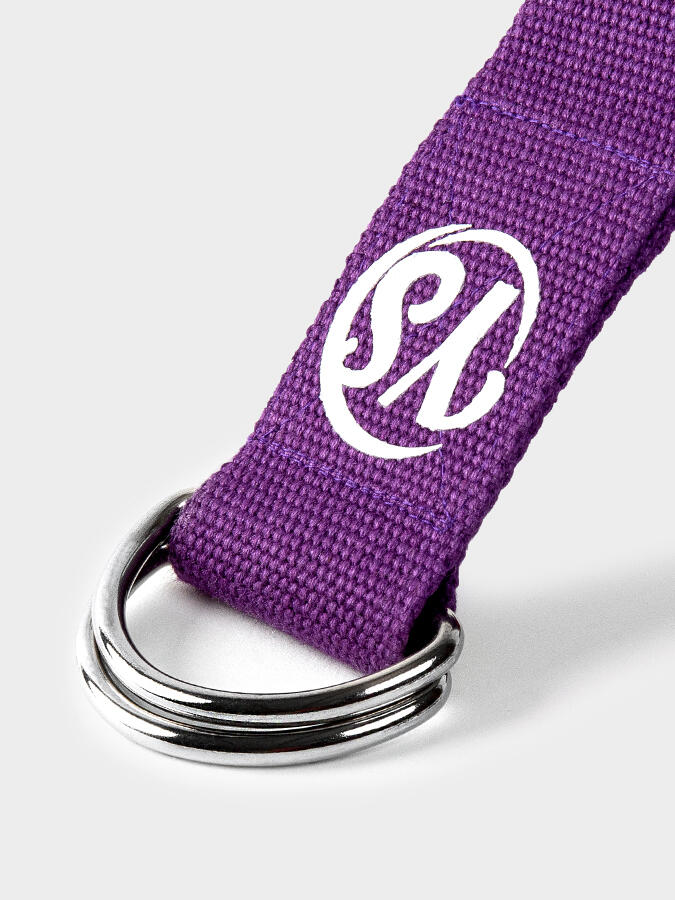 Yoga Studio Metal D-Ring Buckle Yoga Belt Strap 2.5m - Purple 2/5