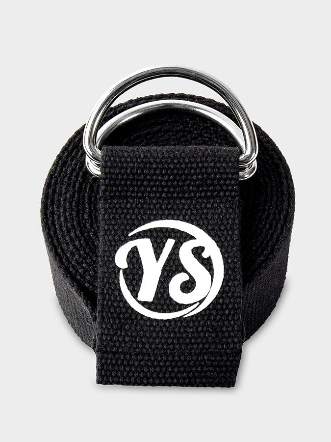 Yoga Studio Metal D-Ring Buckle Yoga Belt Strap 2.5m - Black 1/5