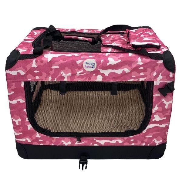 HUGGLEPETS HugglePets Fabric Crate - XL Camo Pink