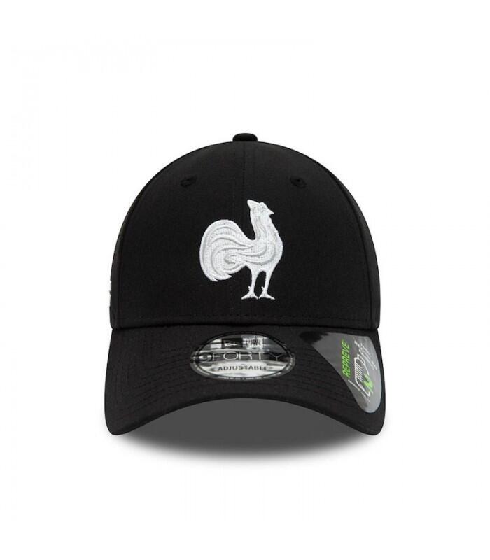 New Era France Rugby 9FORTY Adjustable Cap Black 3/5