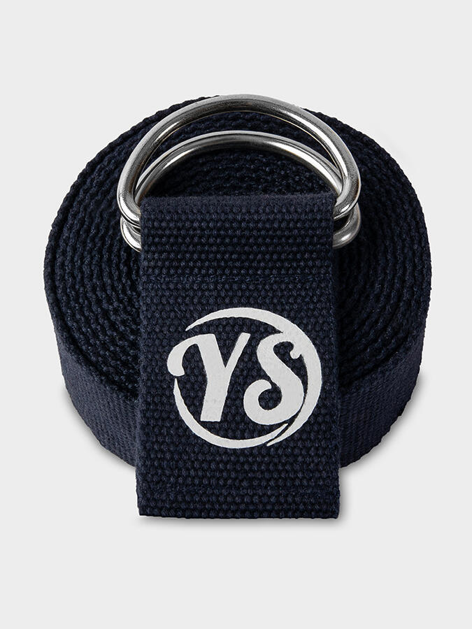 Yoga Studio Metal D-Ring Buckle Yoga Belt Strap 2.5m - Navy 1/5