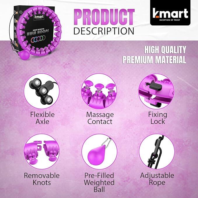 K-Mart Adjustable purple SmartHula Hoops 3/5