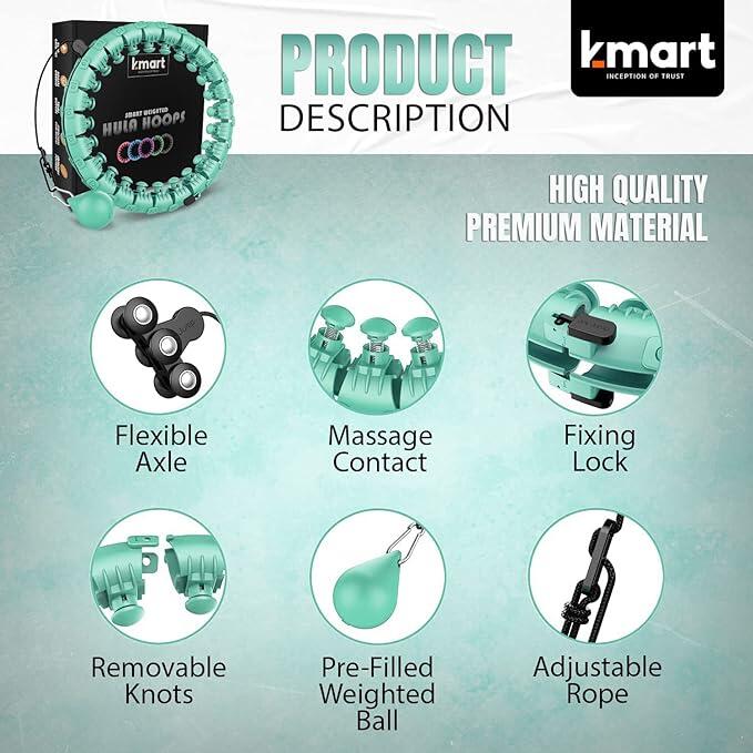 K-Mart Adjustable Green SmartHula Hoops 3/5