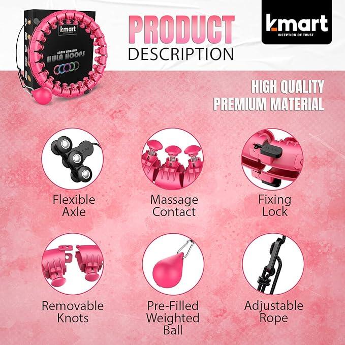 K-Mart Adjustable Pink SmartHula Hoops 3/5