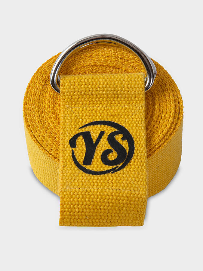 Yoga Studio Metal D-Ring Buckle Yoga Belt Strap 2.5m - Yellow 1/5