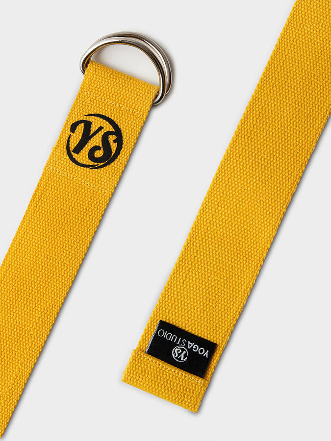 Yoga Studio Metal D-Ring Buckle Yoga Belt Strap 2.5m - Yellow 3/5