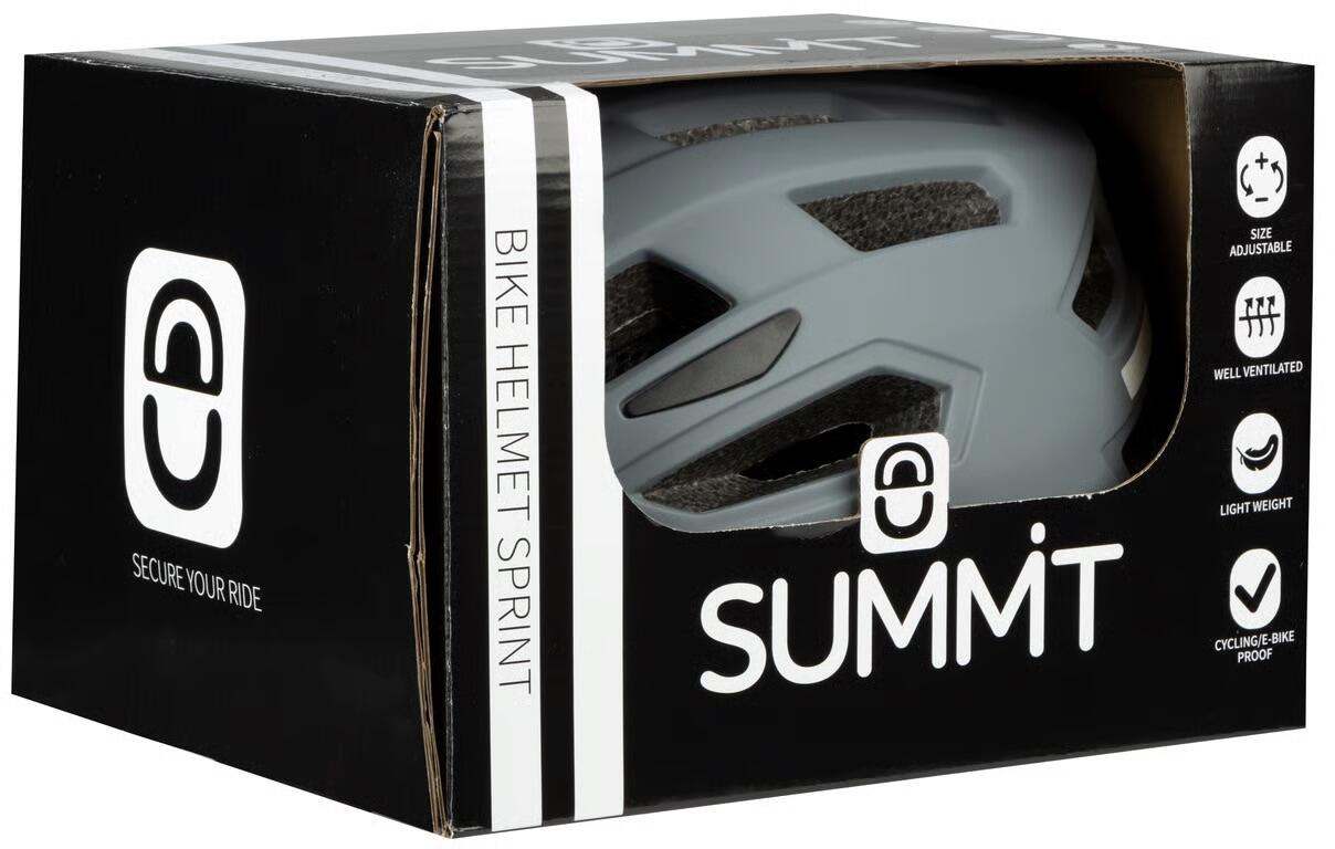 Fietshelm Summit, volwassenen, verstelbaar, Grijs, uni 6/6