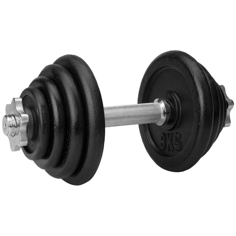 Gantera ajustabilă 15 kg, oțel negru